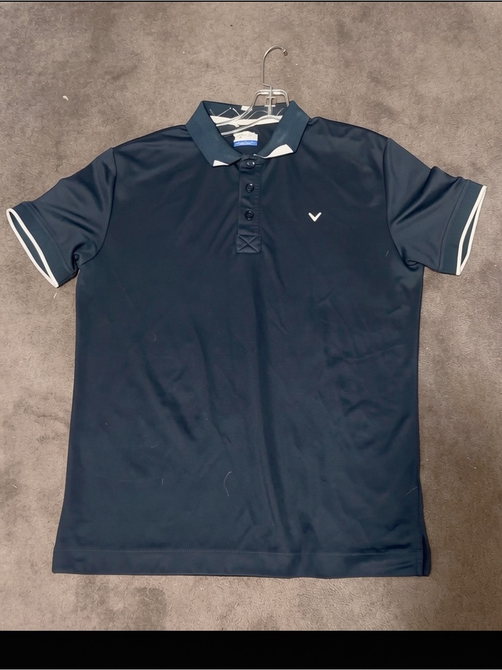 Callaway Navy Polo with White Trim, Men’s Large